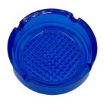 Round ashtray, made of glass, Scotch Ashtray, 10.5 cm, blue color